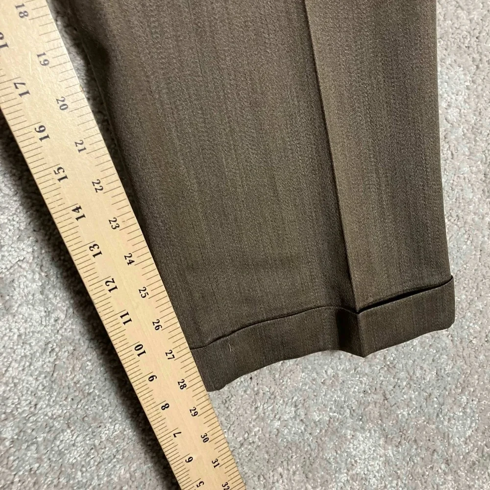 Lauren Ralph Lauren Mens Brown Wool Pleated Cuffed Dress Pants 38x30 Fits 37x29
